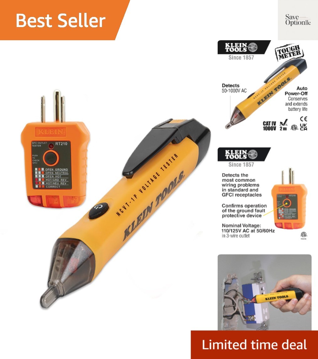 Outlet Tester Kit with GFCI Tester and Non-Contact Voltage  Pen, 2-Piece