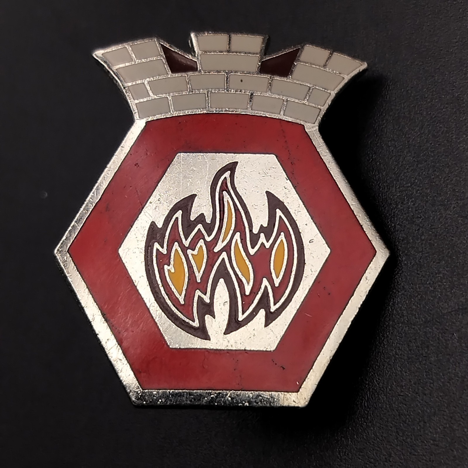US Military Firefighter Support Pin IRA Green Inc. G23 Enamel Insignia Hat Lapel