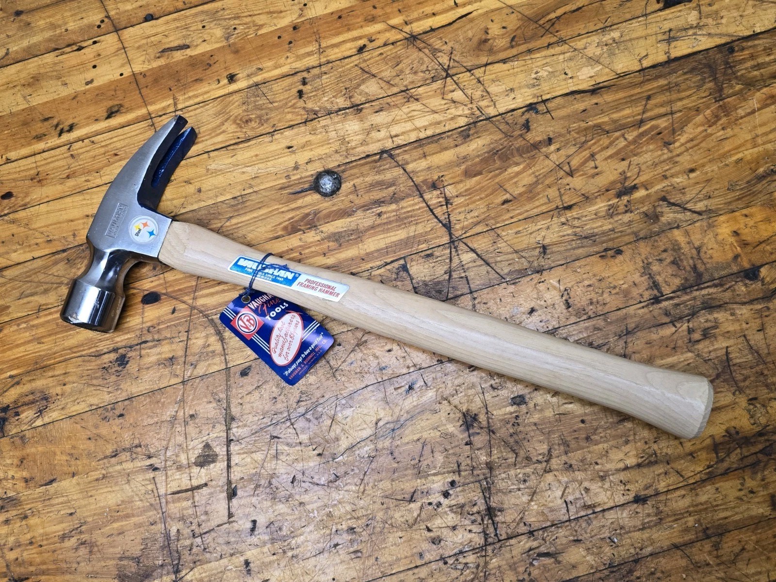 Vintage NOS Vaughan 707M  32oz Pittsburgh Steel Framing Hammer Checkered Face