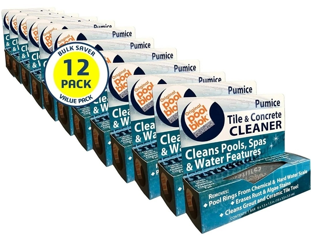Pumice Stone PB-80 Pool Blok,Spa  Tile & Concrete Cleaner,  12-Pack