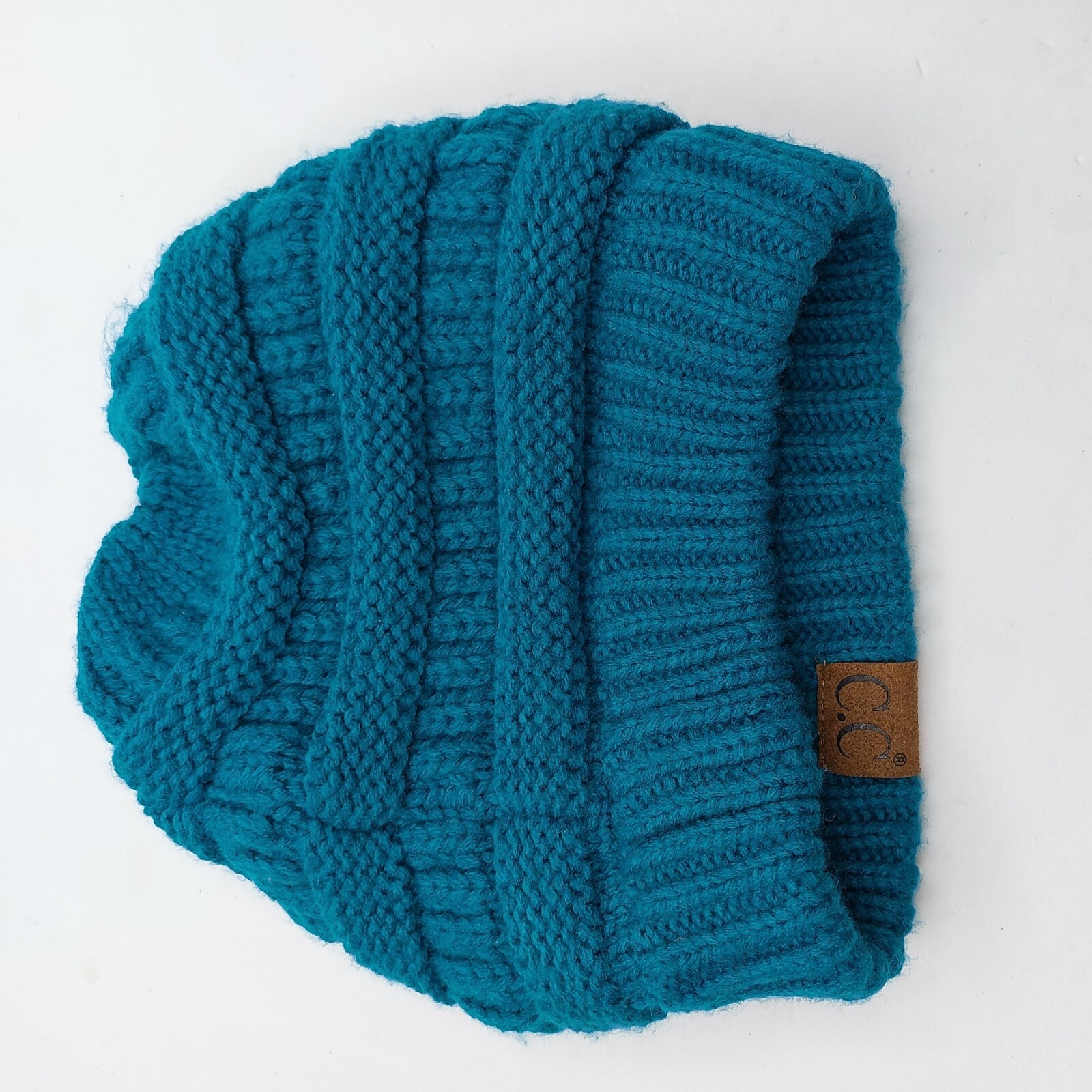 CC Teal Knit Beanie Hat Cap