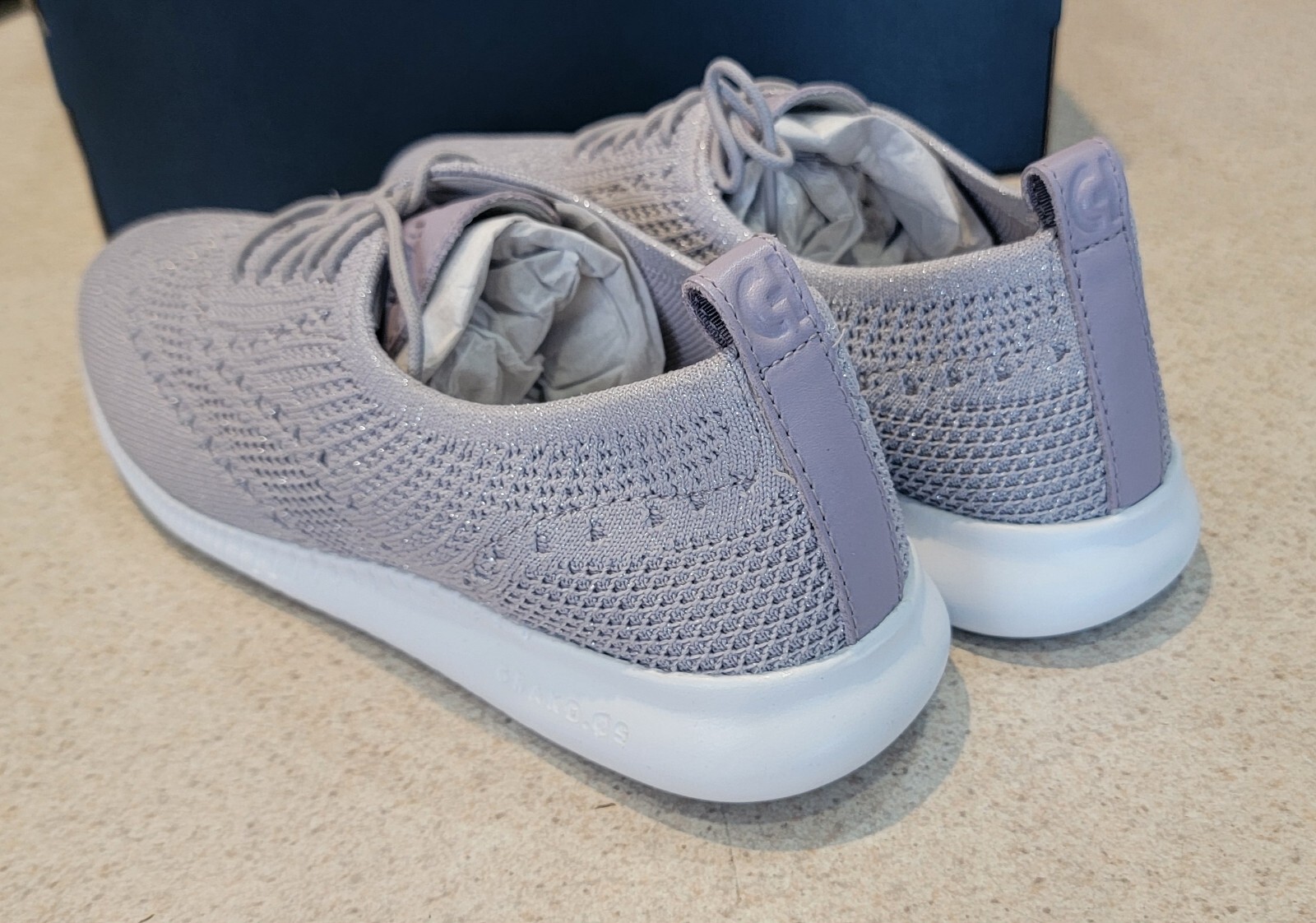 Cole Haan Women's 2 Zerogrand StitchLite Knit Grey Wingtip Shoes, W28586 Sz 10B