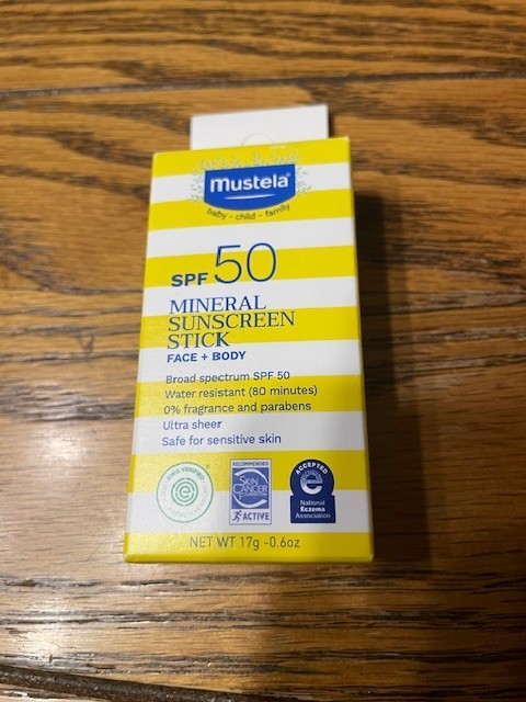 Mustela SPF50 Mineral Sunscreen Stick .6 Oz Travel Size Baby Child Family - New