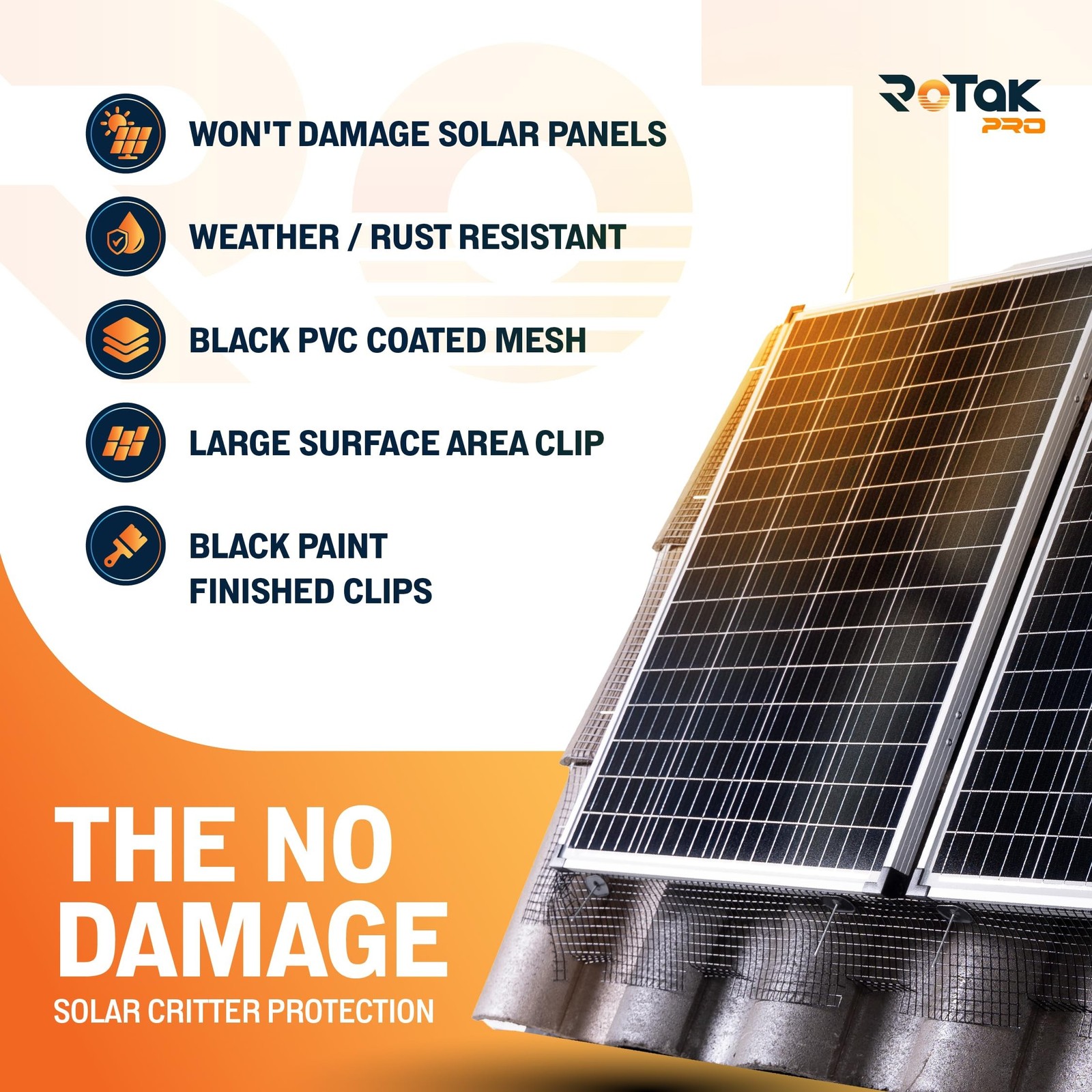 Critter Guard PRO 6in x 100ft Solar Panel Bird Guard
