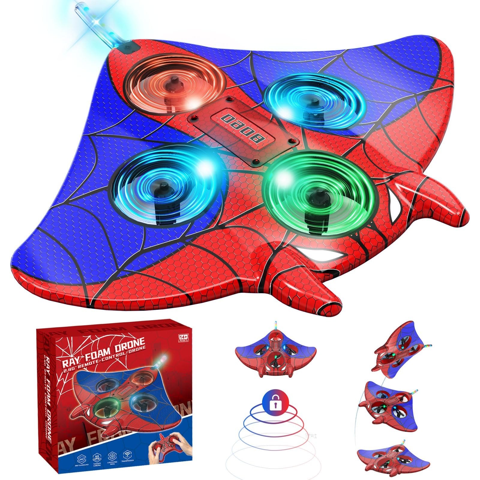 RC Plane Spider Toys for Kids, 2.4Hz 3.5CH Foam Remote Control Airplane with...