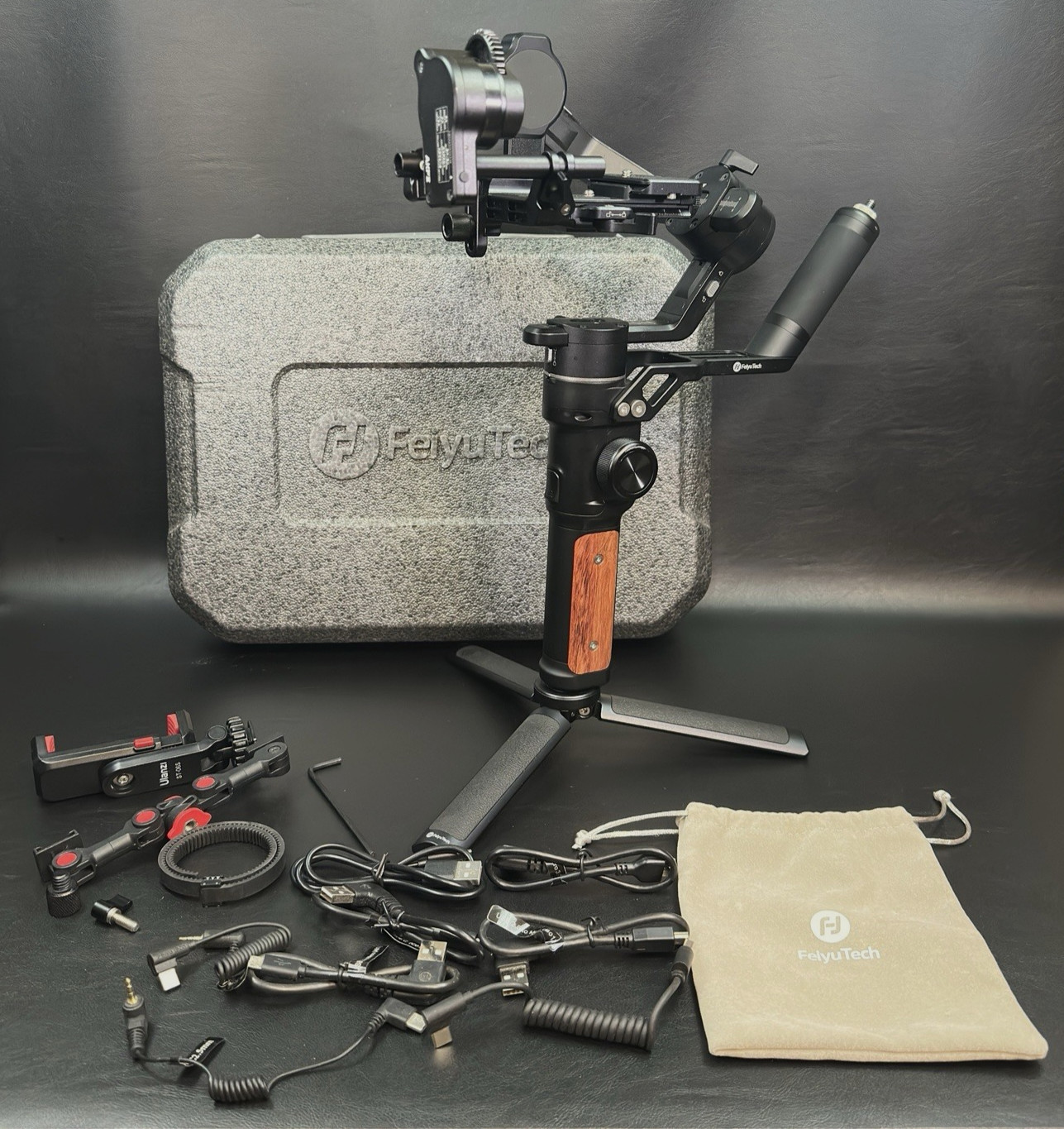 FEIYU TECH AK2000s Camera Stabilizer Gimbal DSLR w/ Focus Motor Kit & extras