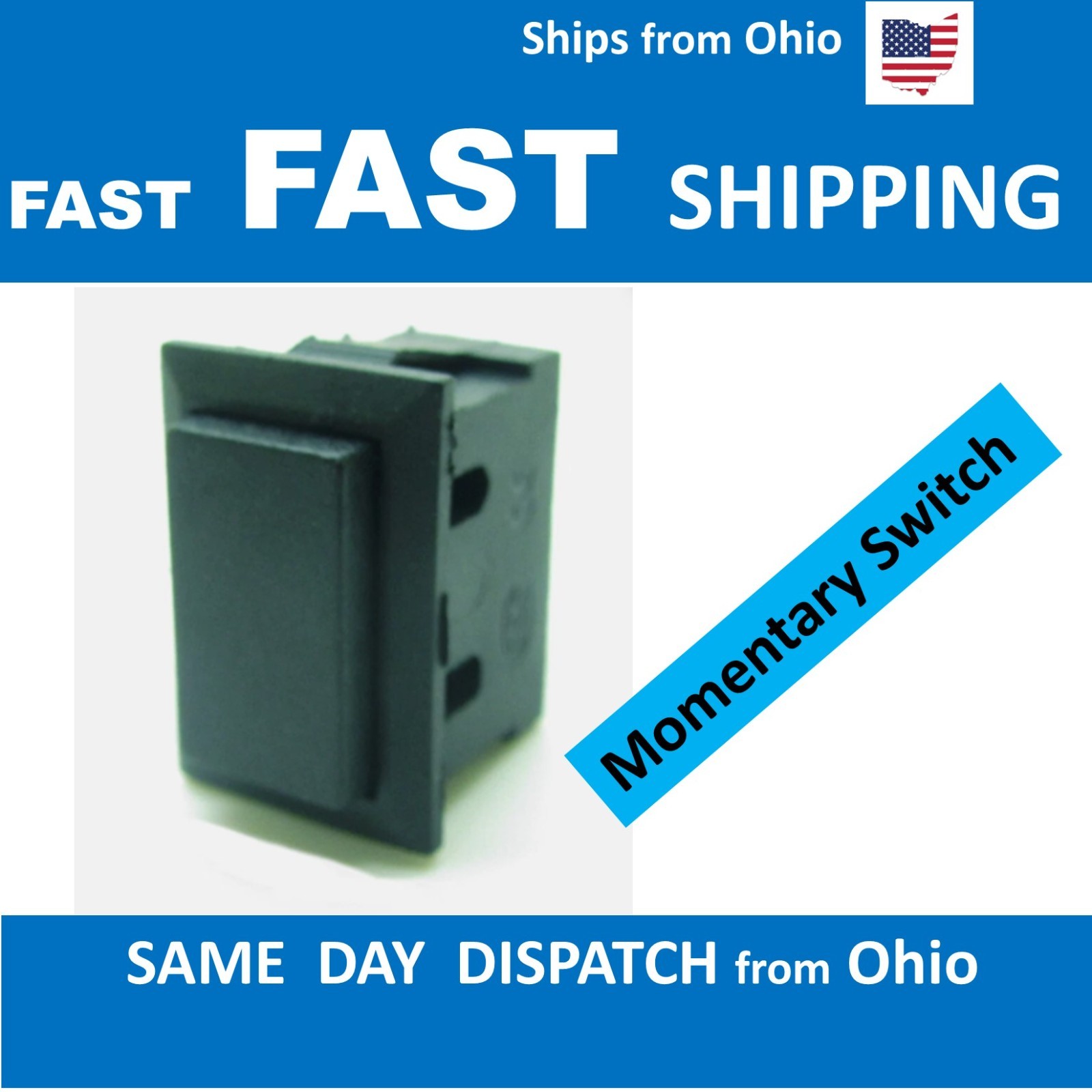 Push Button Switch Black Rectangle