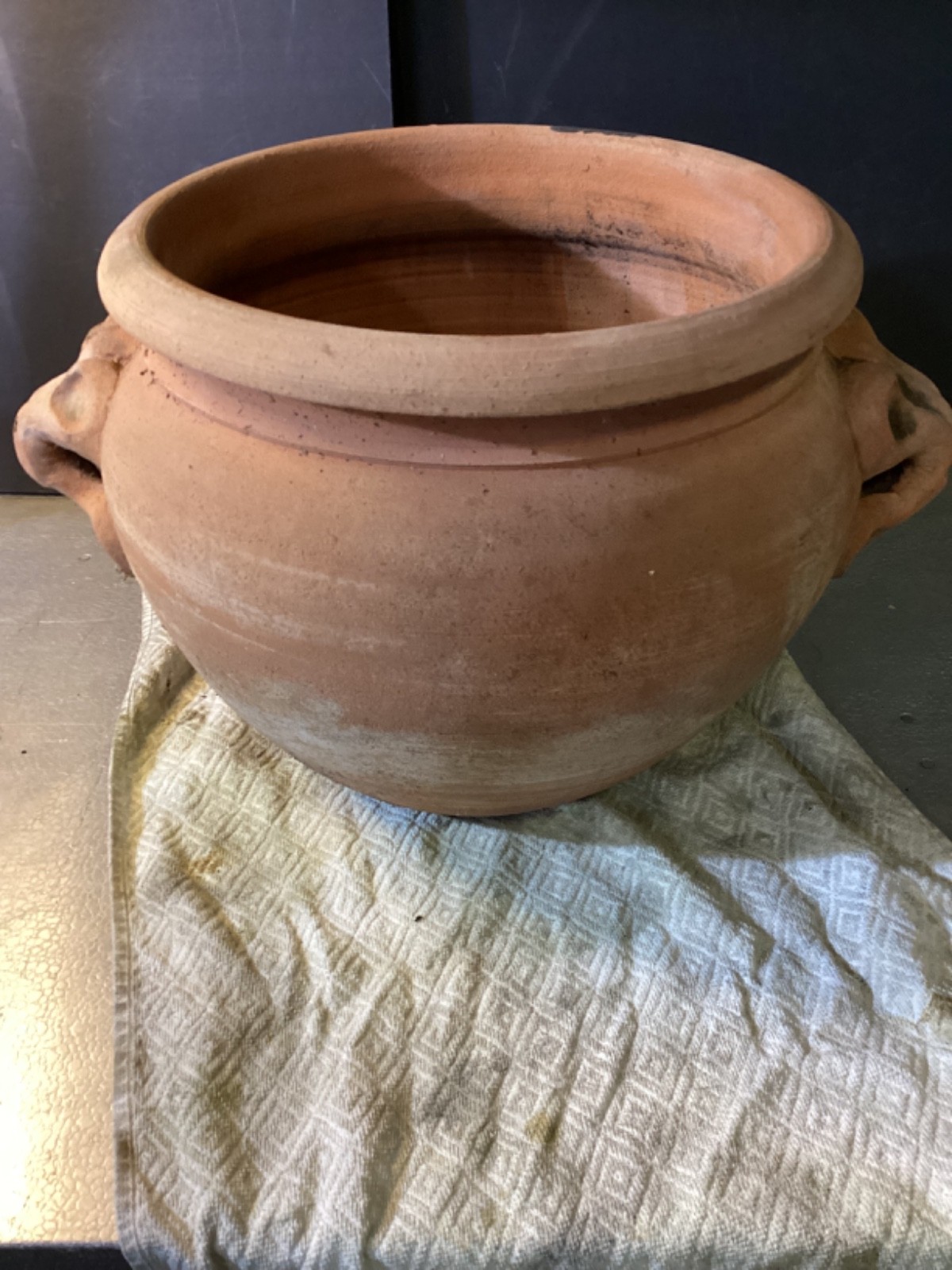 Terracotta Vase Galestro Terracotta Made In Italy 18” 10.5”Opening x 11” Tall