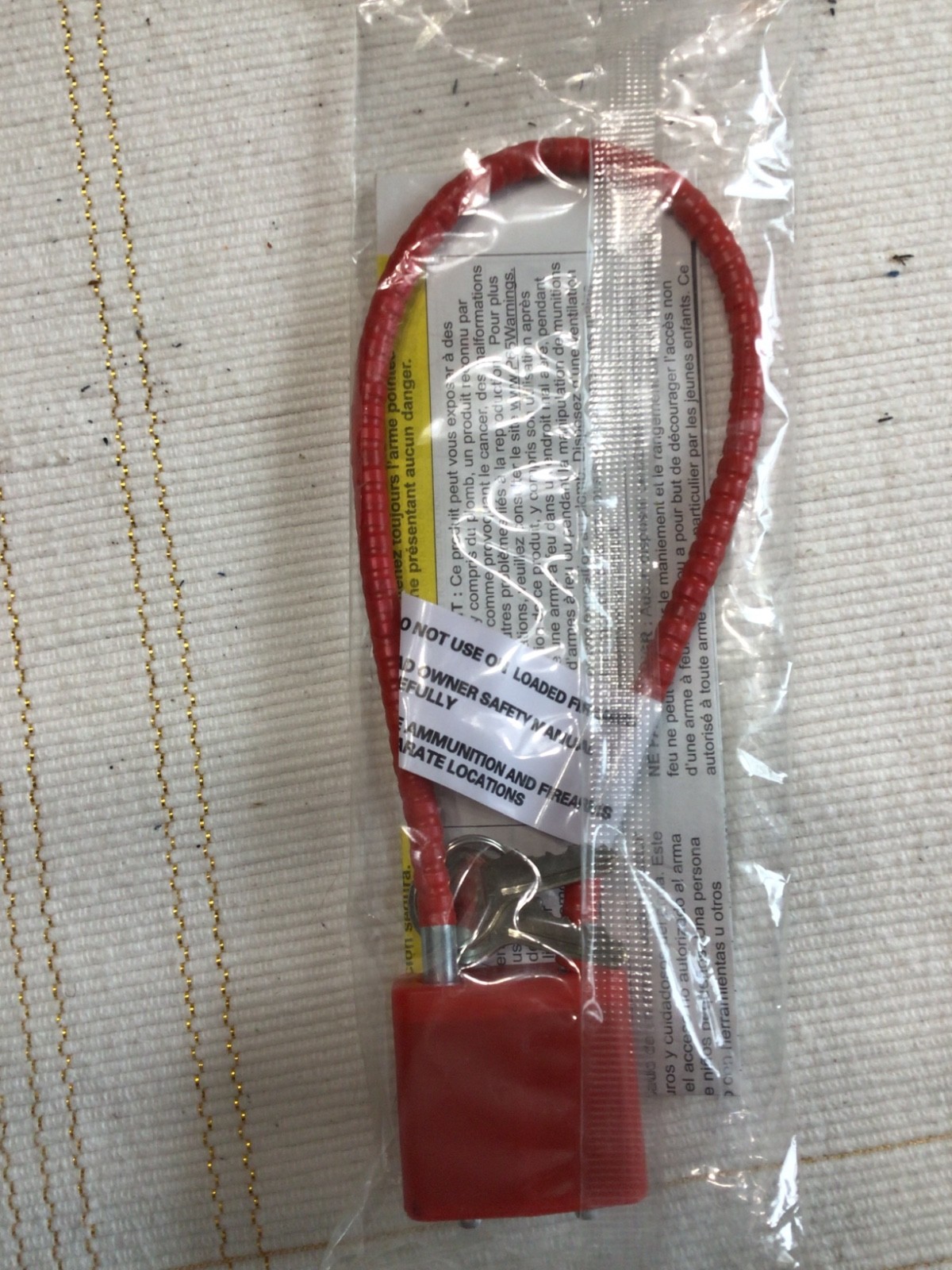3 Various makes, GUN CABLE PAD LOCKS, Firearm Safety, Never Used or Opened.