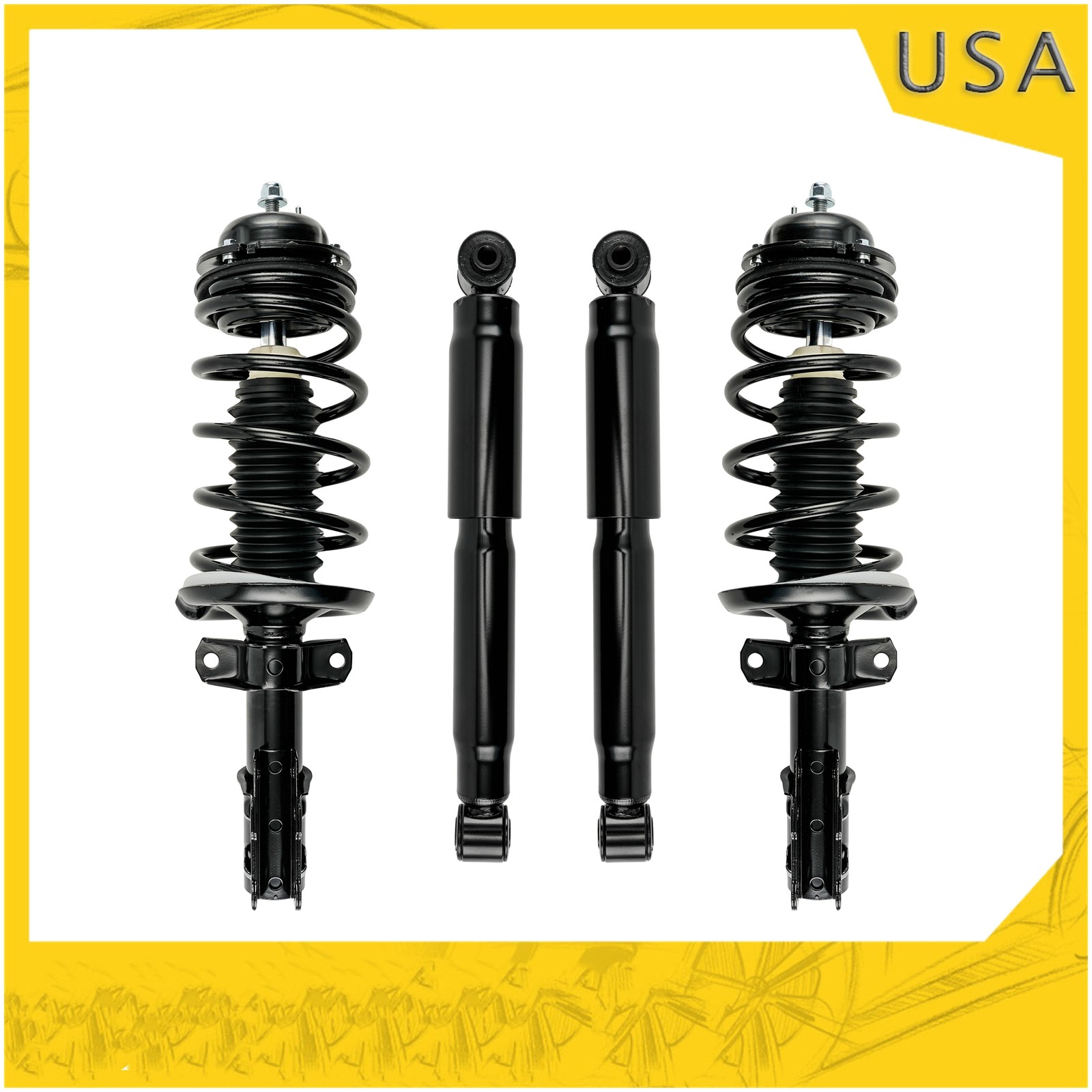 For 2003-2007 Saturn Ion Set of 4 Front Complete Struts and Rear Shocks 172203