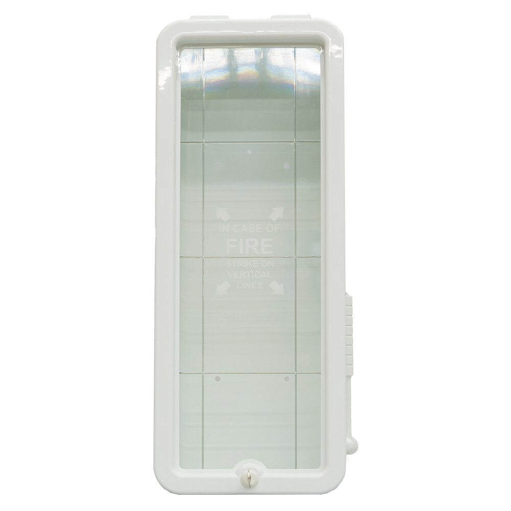 5 lb. Fire Extinguisher Cabinet FireTech Indoor Outdoor White Surface Mount