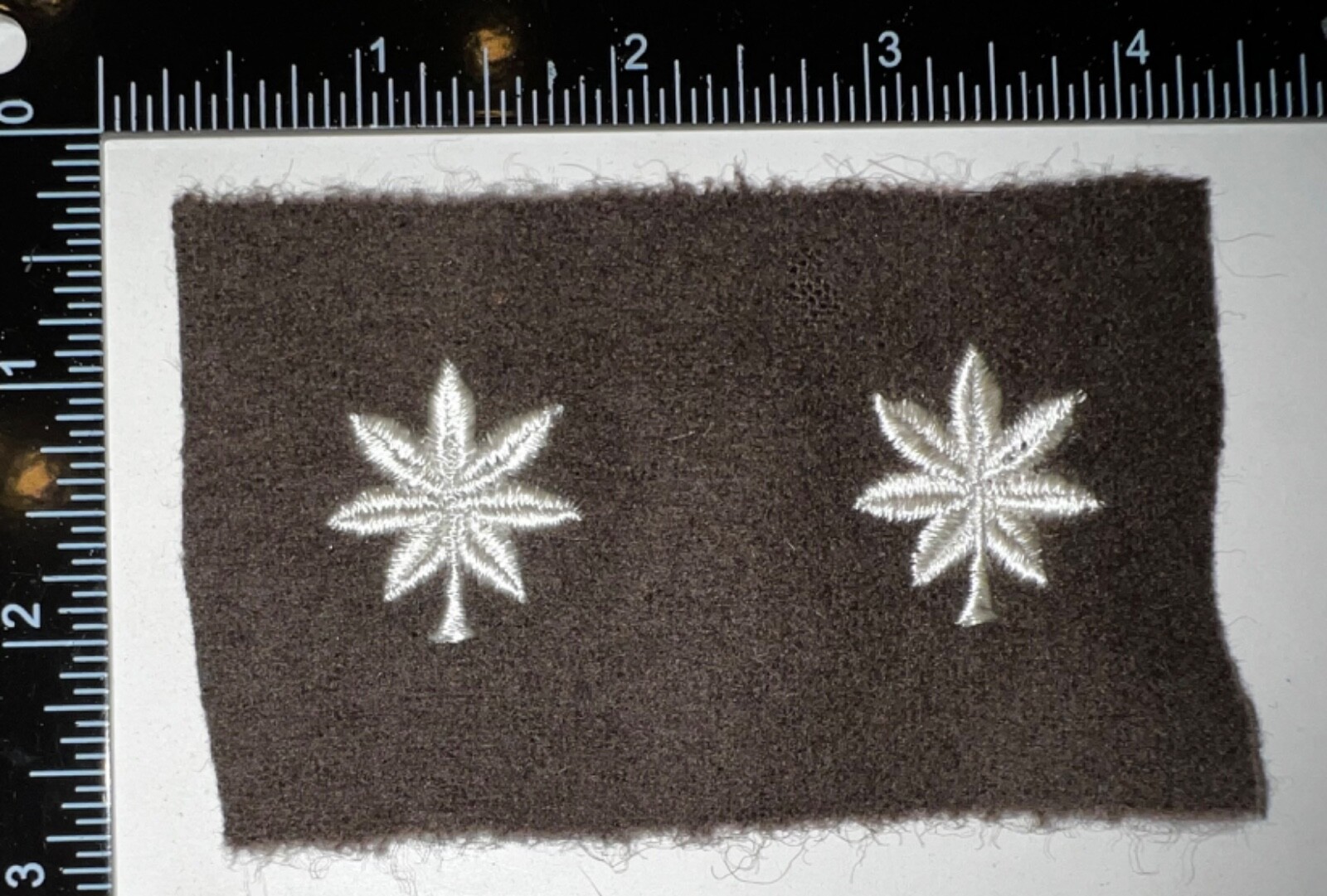 WWII US Army Officer Lt Colonel Collar Insignia Dark OD Wool Patch