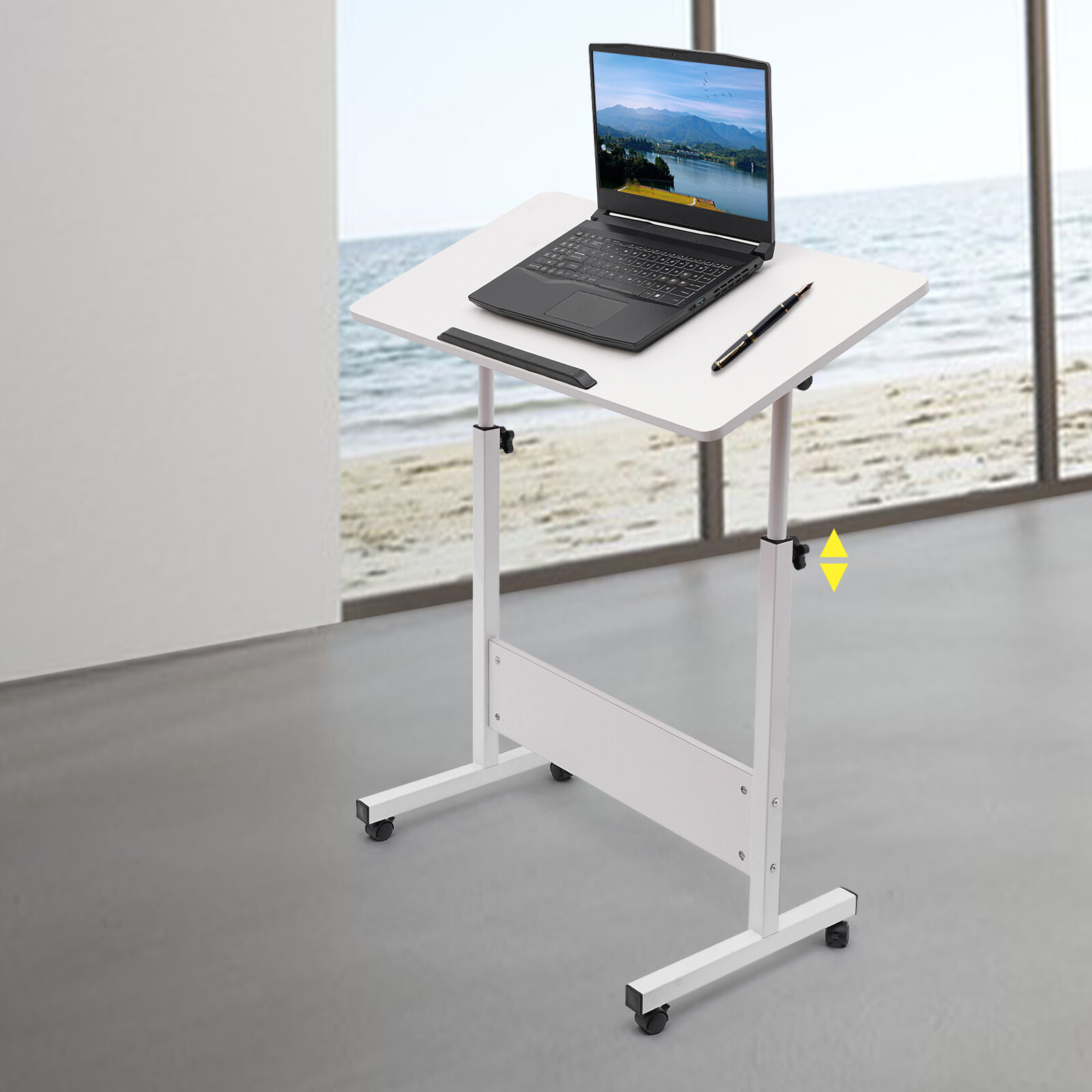 Adjustable Height Standing Desk Moveable Laptop Desk Write Table Computer Stand