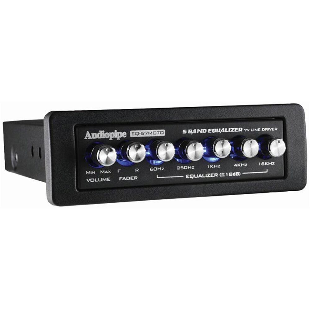 Audiopipe EQ57MOTO 5-Band Graphic Equalizer with 7V Line Driver