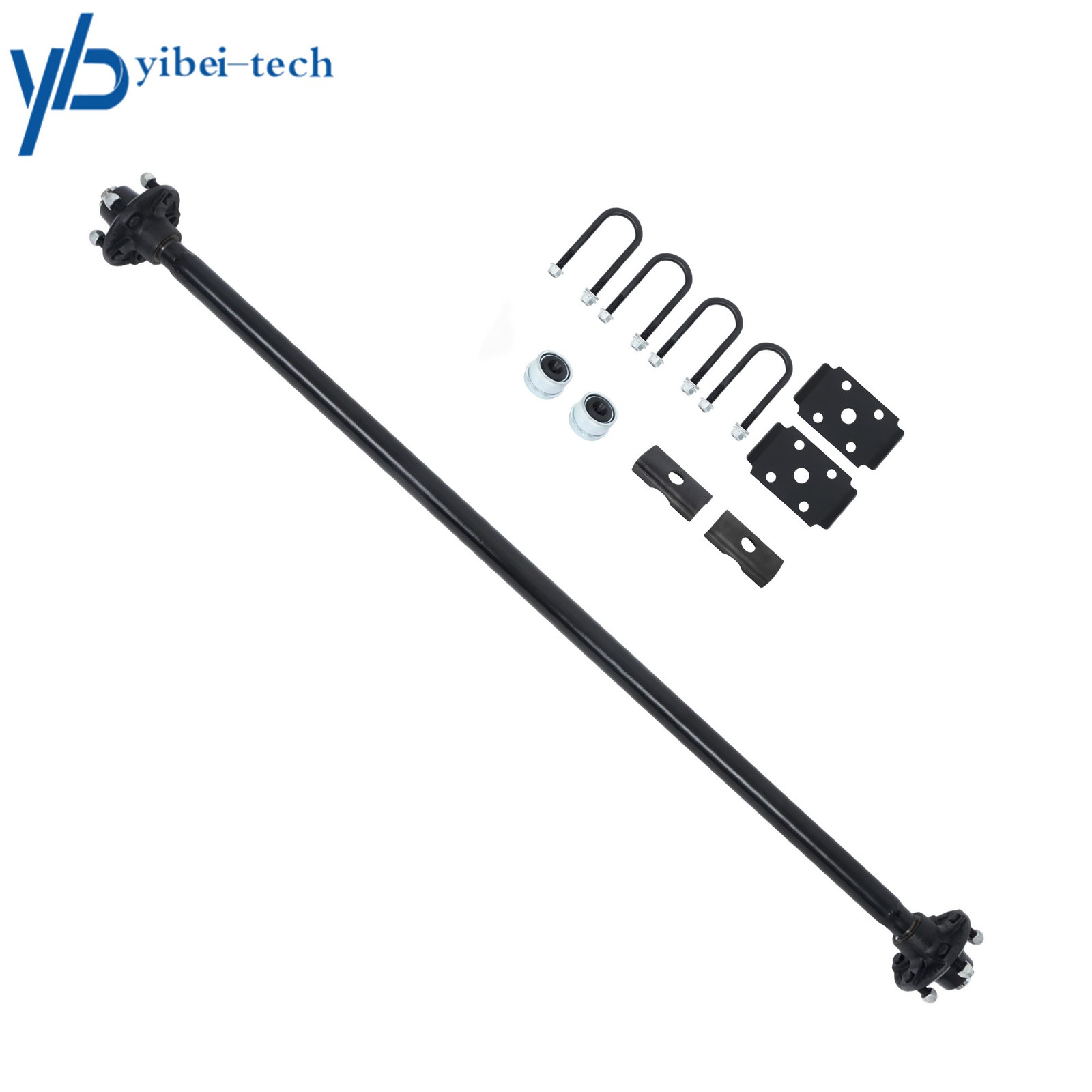2000lbs Trailer Axle 5 lug-4.5" 61" Hub Face 46" Spring Center with U Bolt Kit