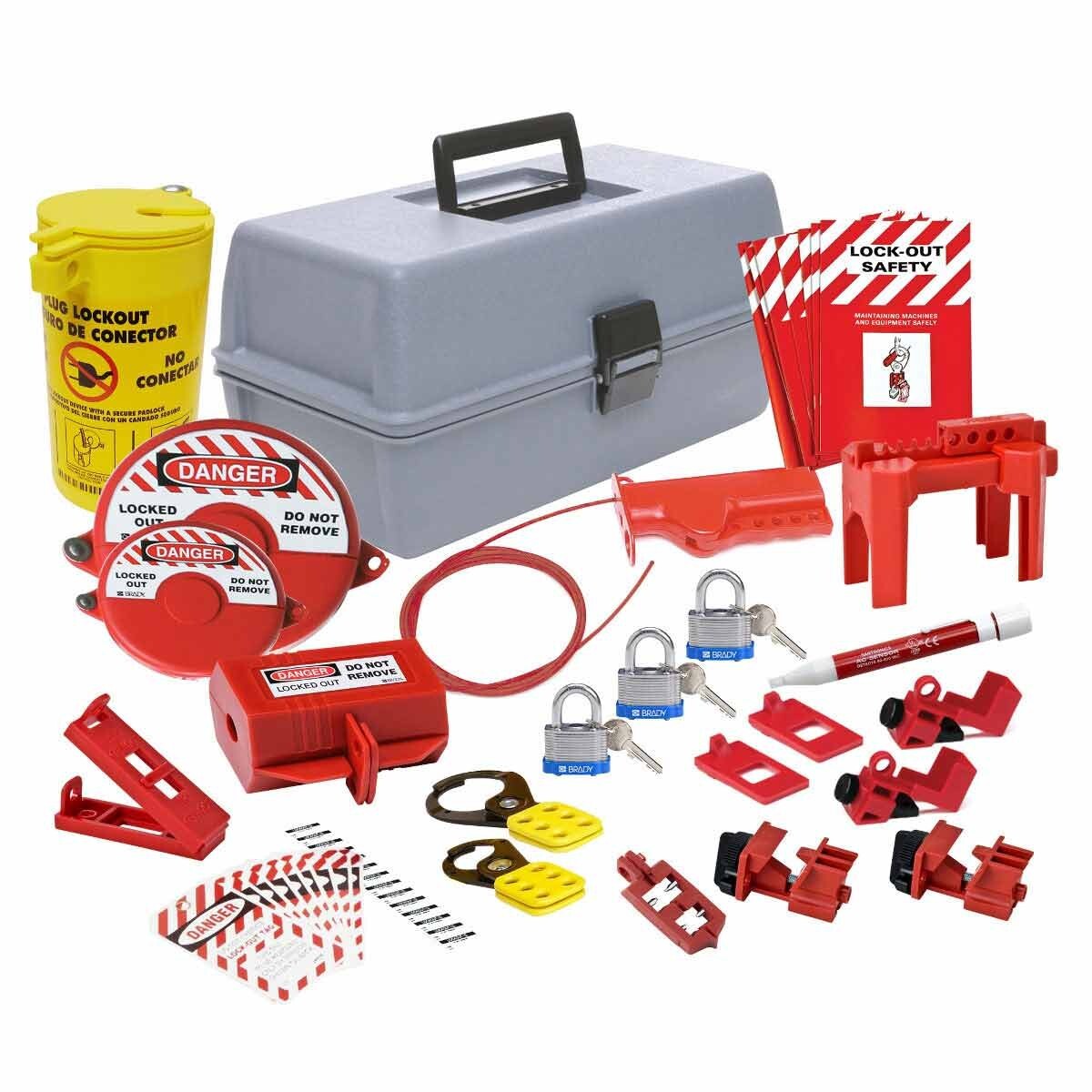 Brady 134032 Maintenance Lockout Kit with 3 Padlocks