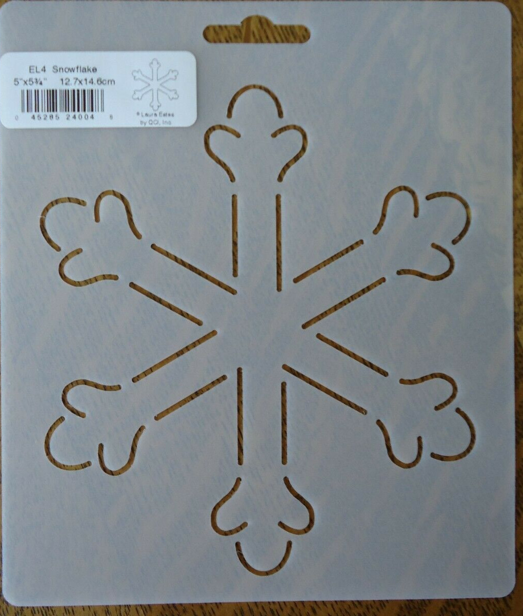 Stencil Quilting Snowflake EL4 5x5 3/4" 12.7x14.6cm crafts QC sew quilt template