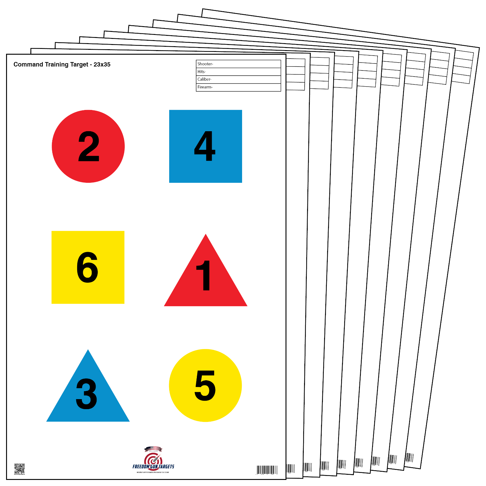 25 Paper Shooting Target Gun Range Pistol Rifle Firearms Command Training 23x35