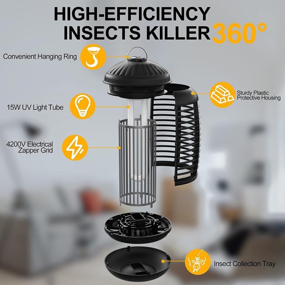 Electronic Bug Zapper Outdoor Indoor Waterproof Mosquito Killer Fly Insect Trap