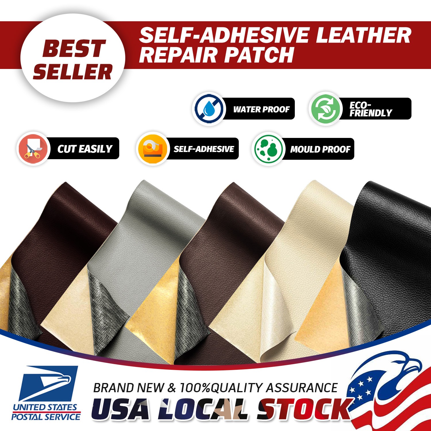 Leather Repair Tape Self-Adhesive Leather Refinisher Sofa Furniture Repair Patch