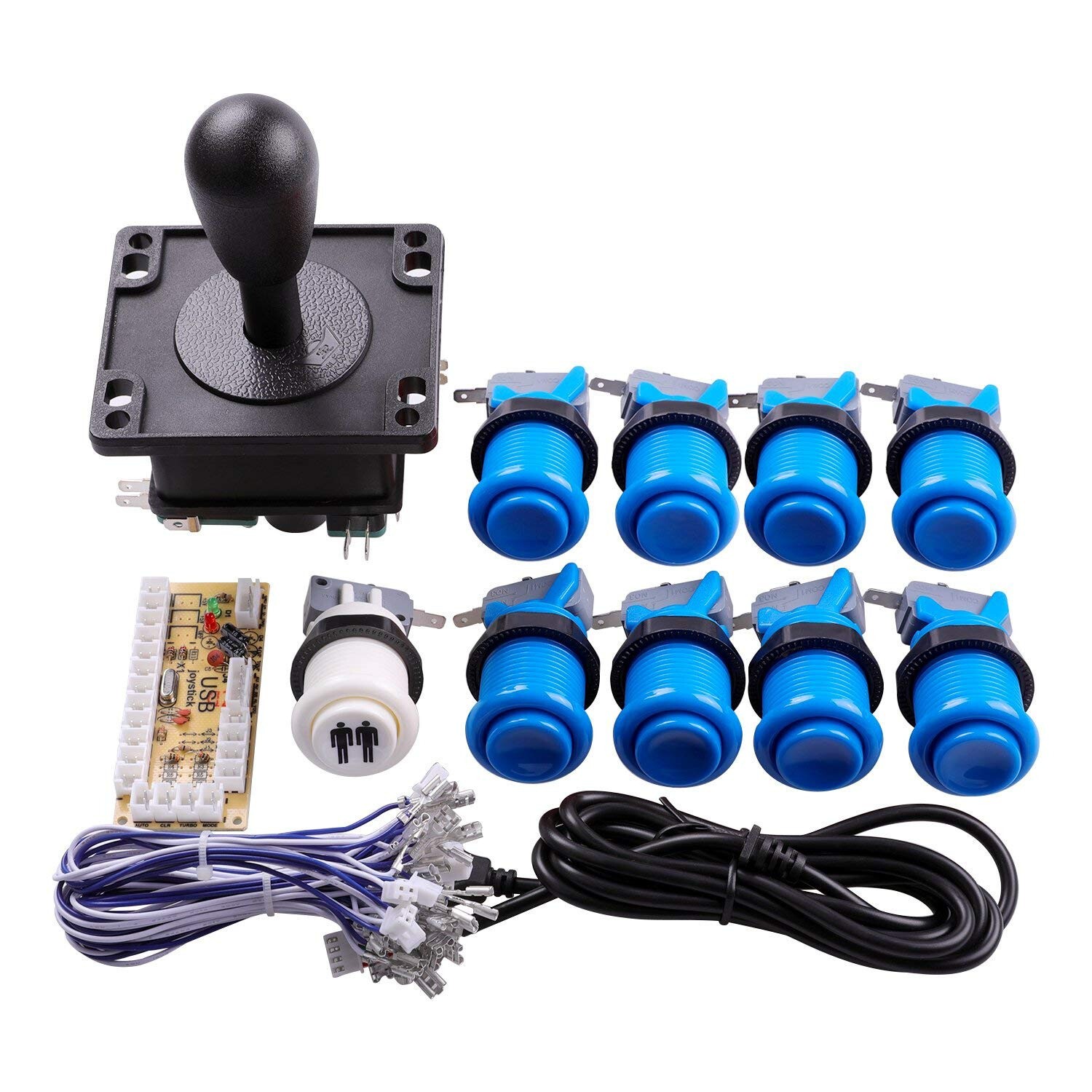 2-Player Arcade Buttons and Joystick DIY Controller Kit for Raspberry