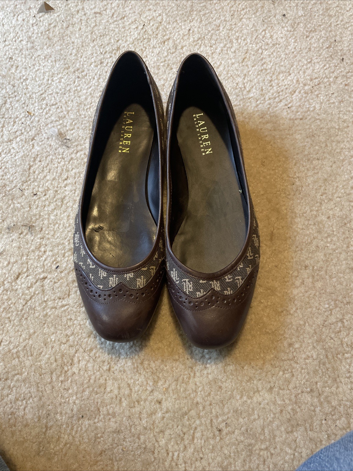Lauren Ralph Lauren Women’s 8 Carley Brown Leather Driving Loafers Shoes