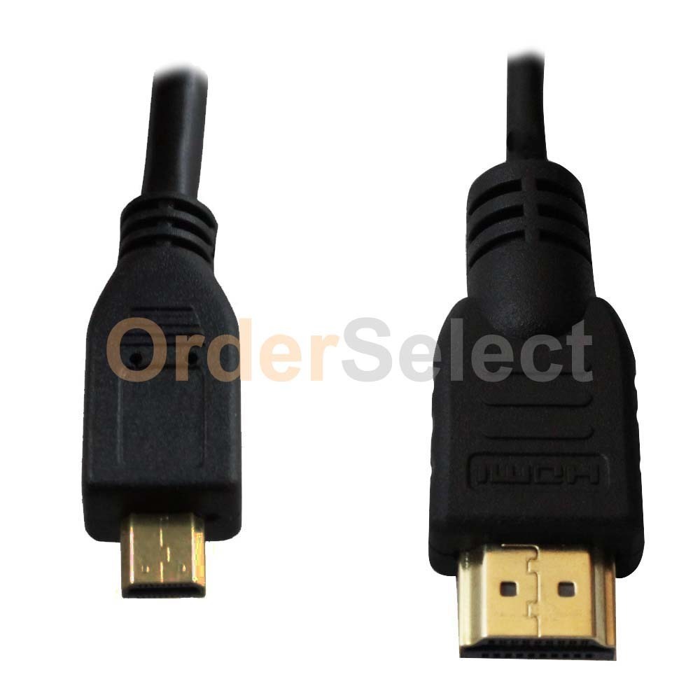 3 FT 24K Premium Gold Cable+Micro HDMI Converter Adapter Type A to D