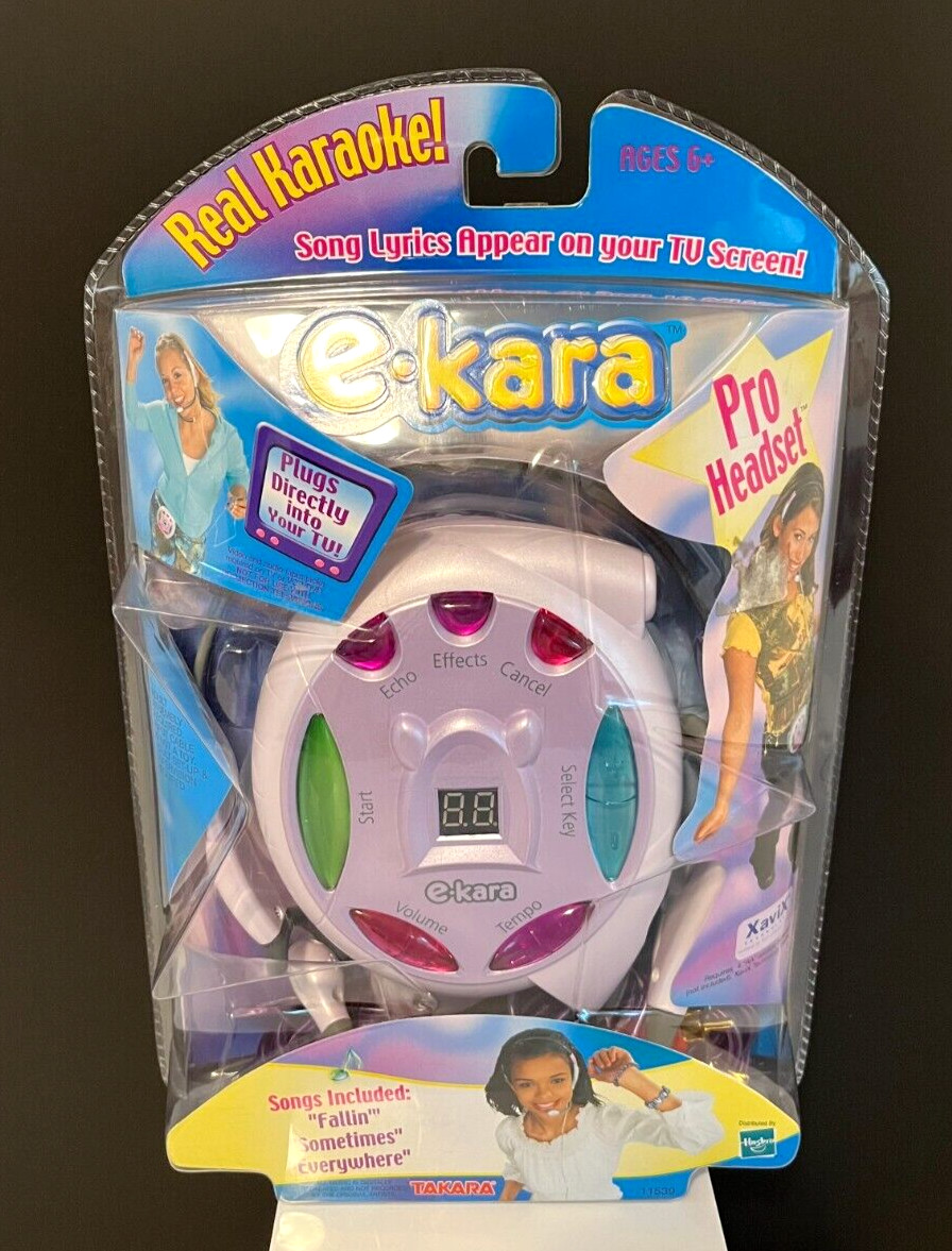 Vintage Hasbro E-KARA Karaoke Pro Headset Singing Music System - NEW  FREE SHIP