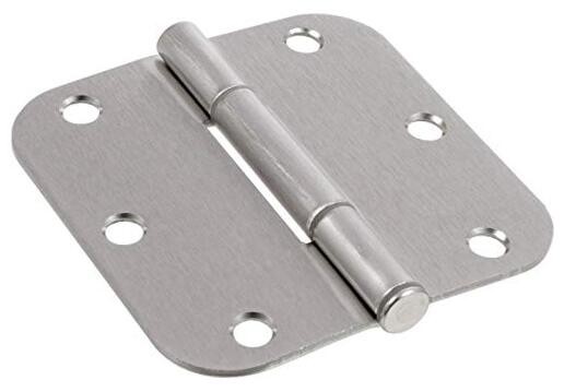 854328 Smooth Corner Satin Nickel Squeak-Proof Door Hinges 3-1/2" (9 Pack)