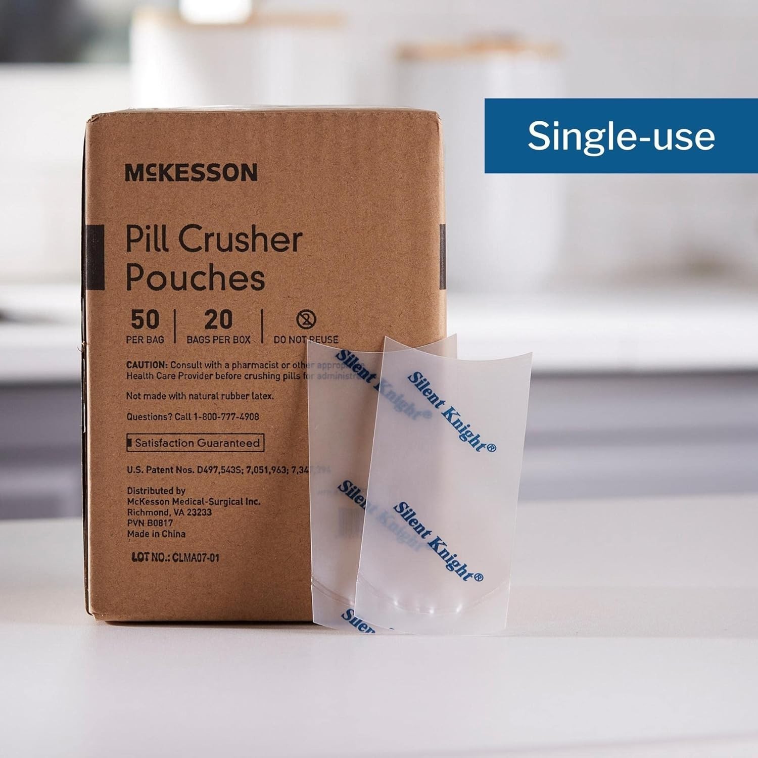 McKesson Pill Crusher Pouches, Single Use, Disposable, Clear Lot 20