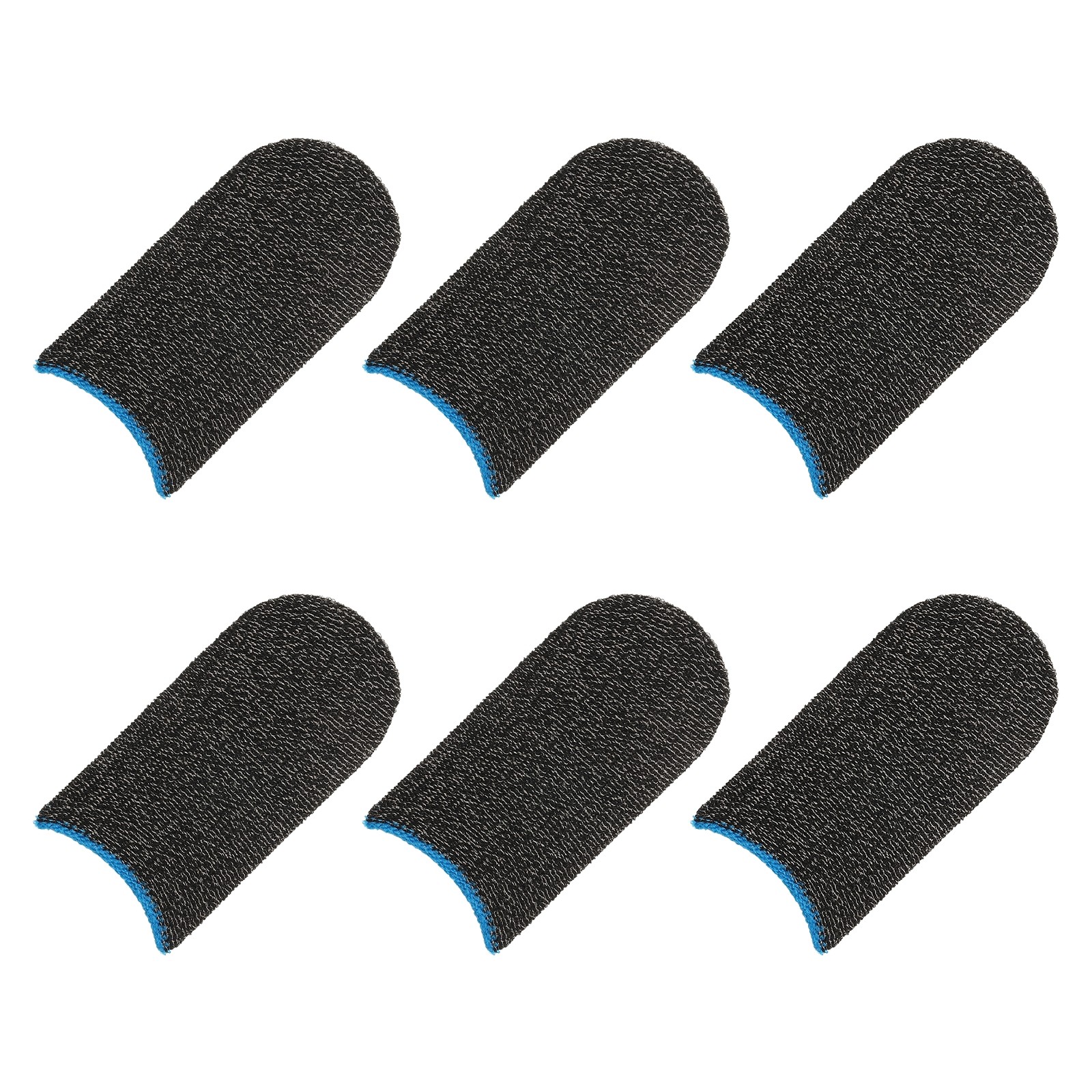 Mobile Gaming Finger Sleeve Controller Finger Thumb Sleeve Black/Blue,Pack of 6