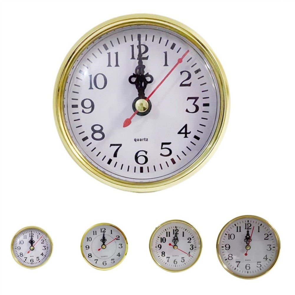 Arab Numerals Quartz Clock Insert Replacement Gold Trim Multiple Sizes
