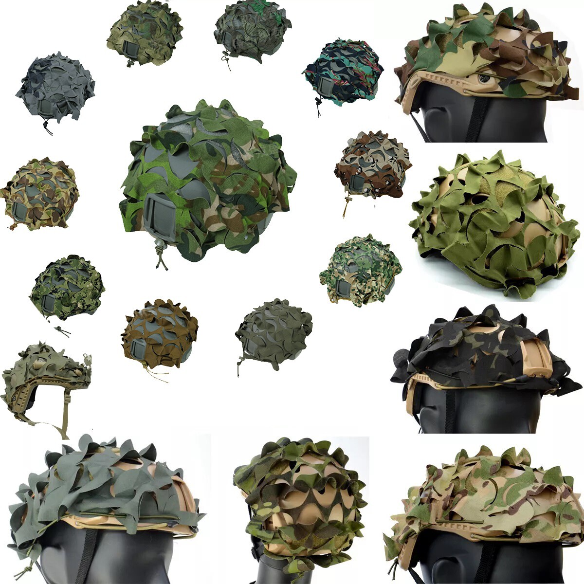 3D Camo Net Cloth Strip Tactical Fast Helmet Cover Cap Cover Skin Accessories
