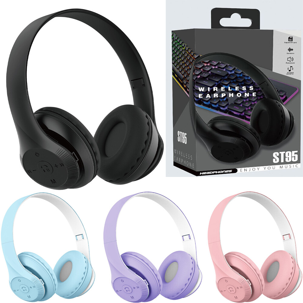 Wireless Bluetooth Headset Stereo  Headset  W/Mic Card MP3 Over Ear Headphones