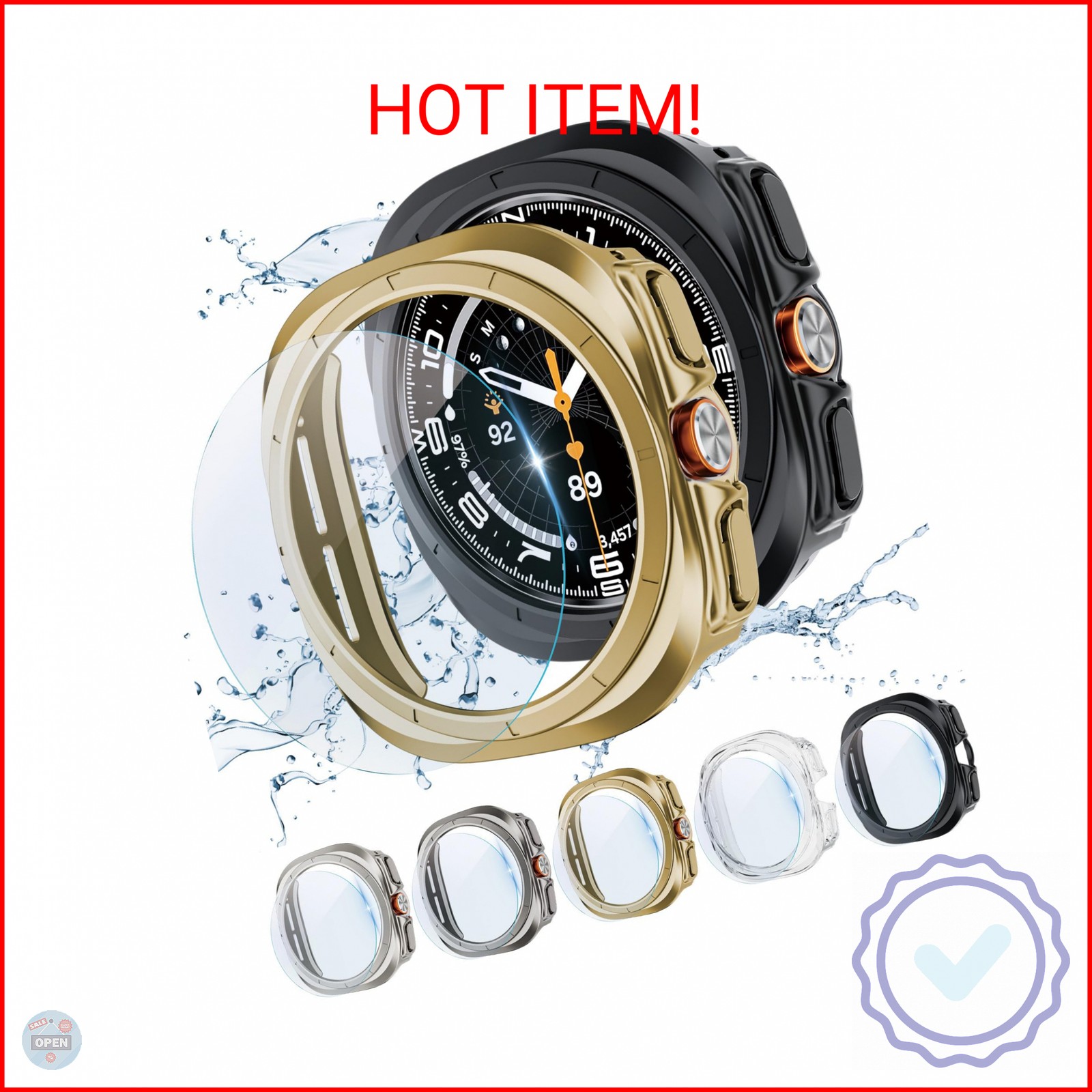 5+5 Pack Case for Galaxy Watch Ultra (2025/2024) Screen Protector 47mm Cover,Har