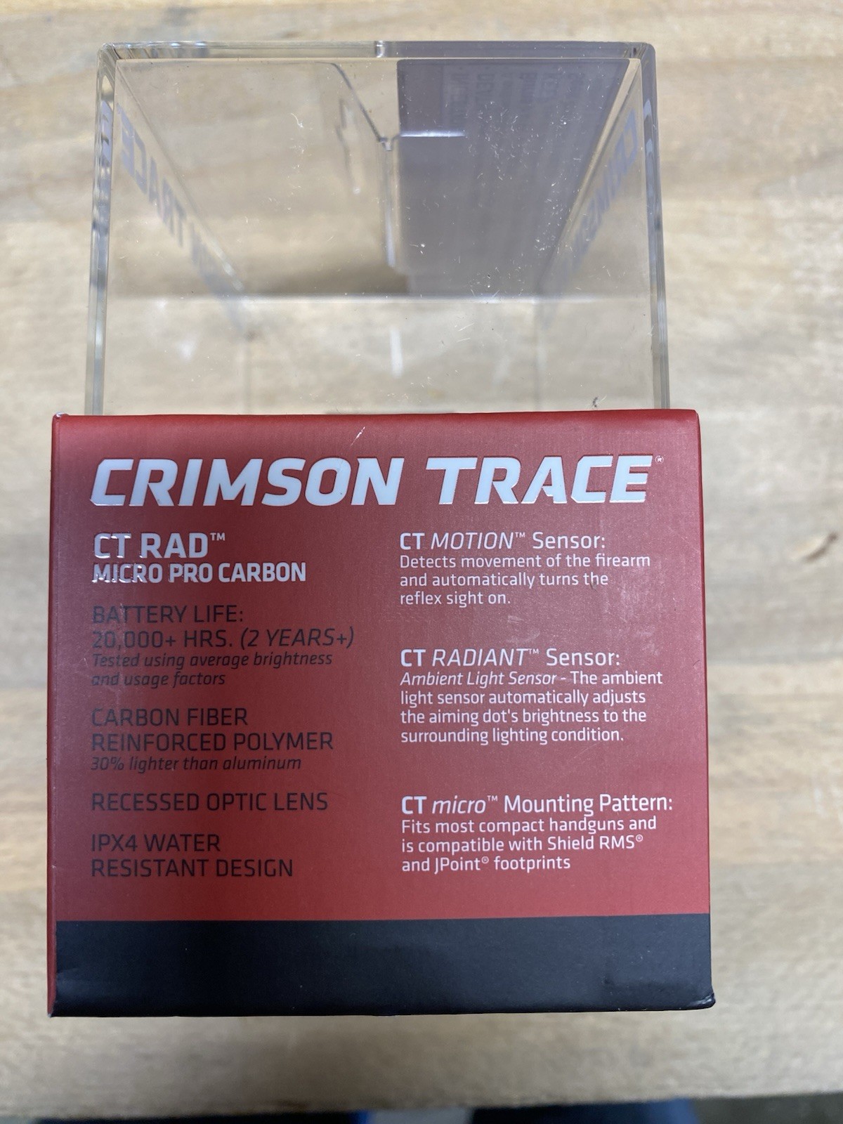 Crimson Trace RAD Micro Pro Carbon 3MOA Red with Water Resistant Build, Red Dot