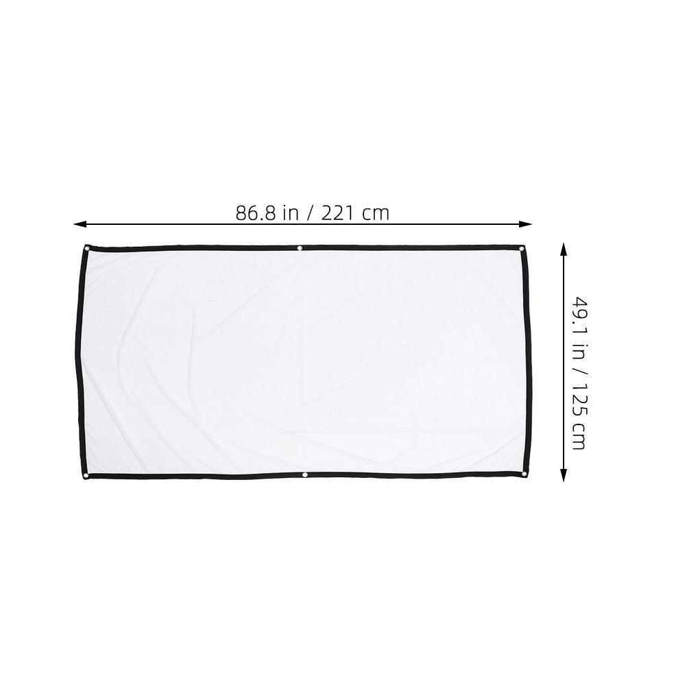 Portable Folding Projector Screen White Polyester Durable Home Theater Use