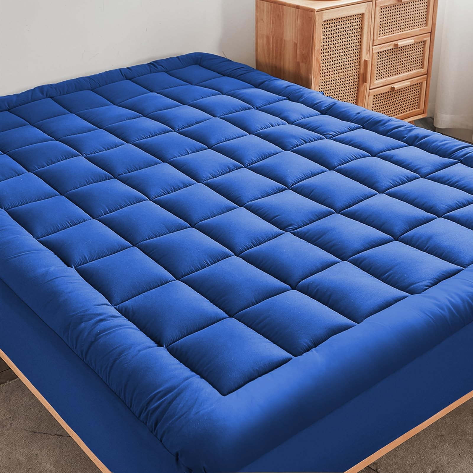 Mattress Pad - Soft and Breathable Protector Cover - Queen, Blue
