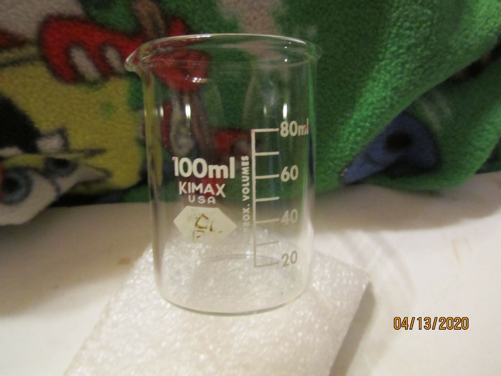 100 ml No 14000 Graduated Glass Beaker w/Spout Made by Kimax USA