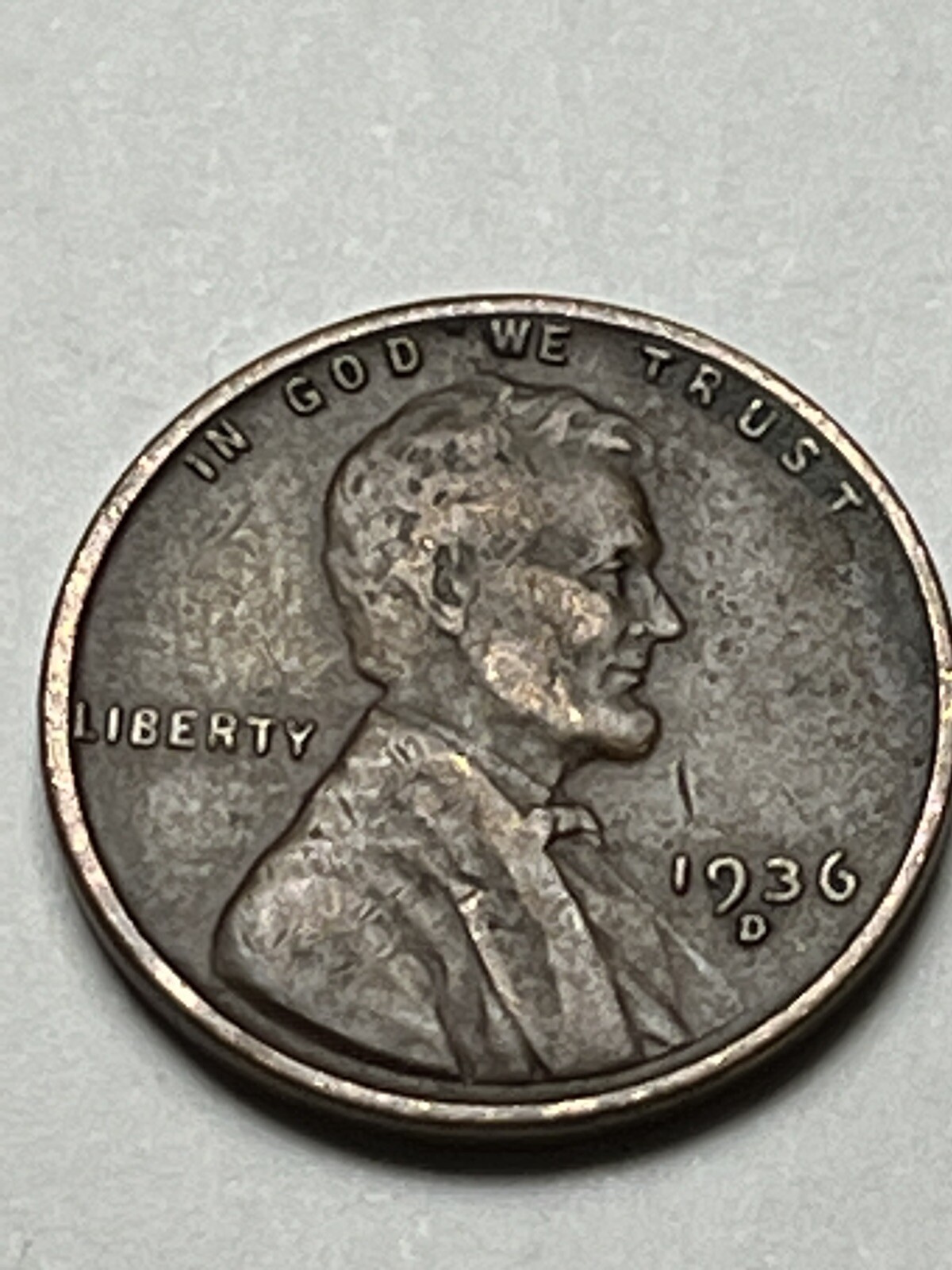 1936 -D  Lincoln Head Penny Wheat Cent. Lincoln Copper Wheat Penny Lot M101