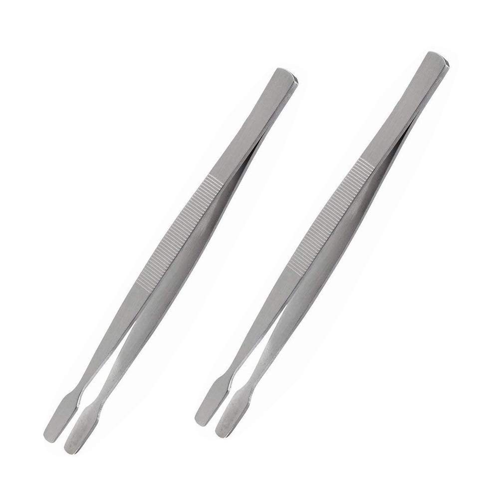 BinaryABC Stamp Tweezers Philately Collector Tools 114mm / 4.5 inch, Silver