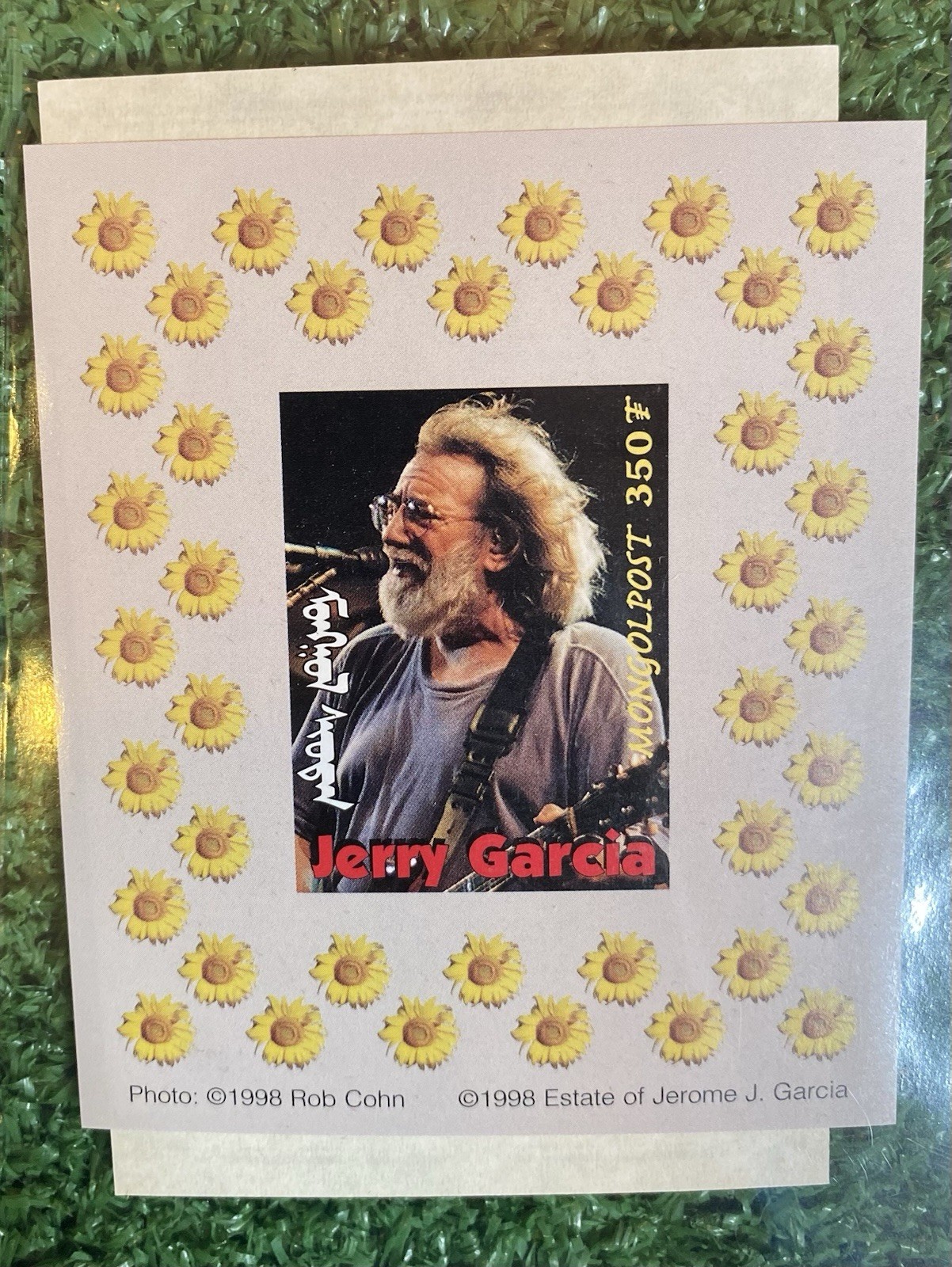 Jerry Garcia Stamp Certificate 90s Mongolpost 350 T - American Beauty 1999 VTG