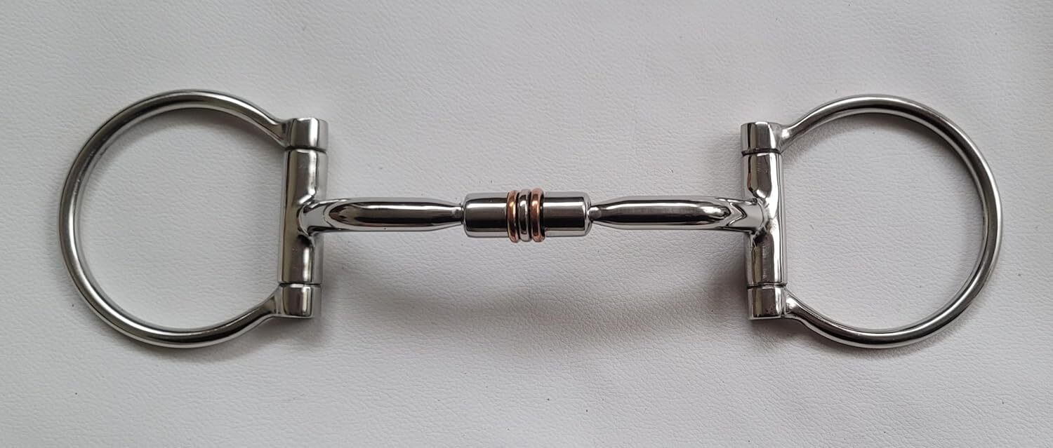 Western D Ring Comfort Mouth Snaffle Bit with Copper Rollers