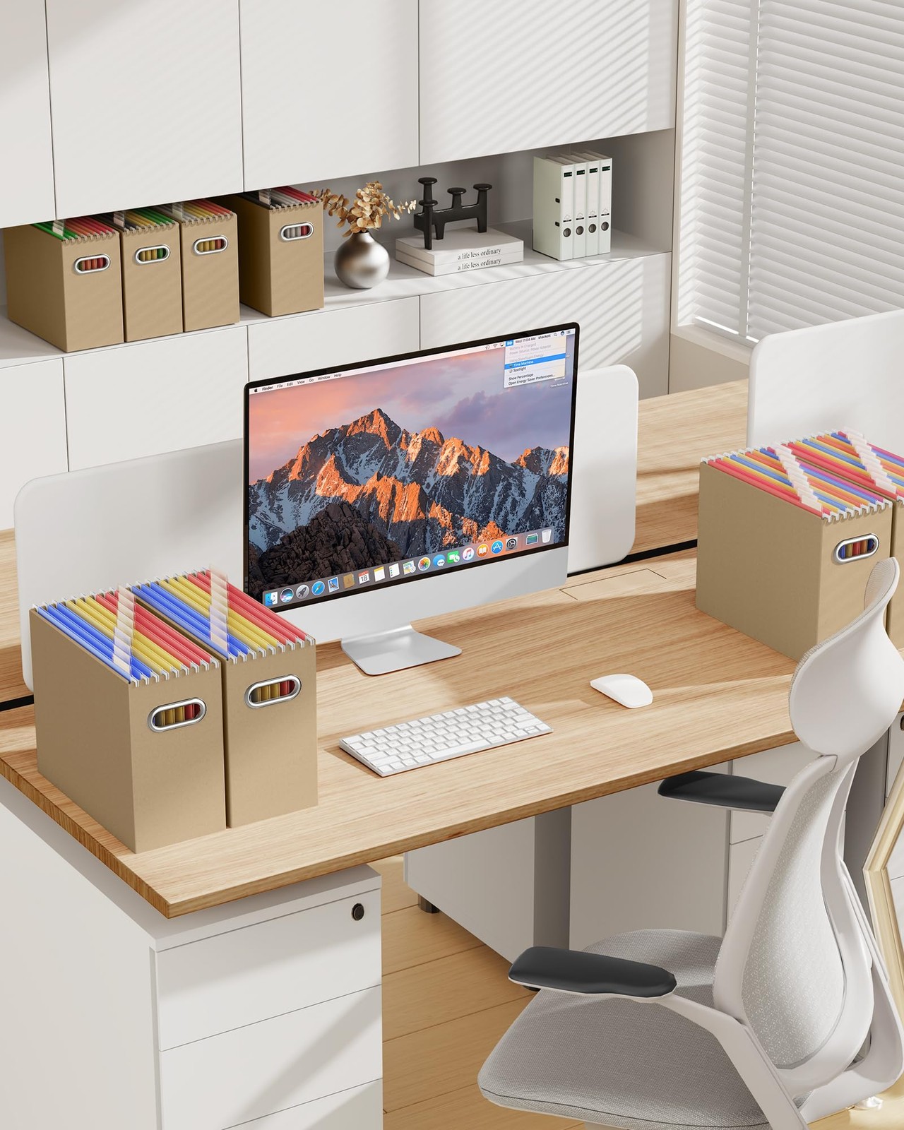 Portable Collapsible Cardboard File with Handle for Letter-Size