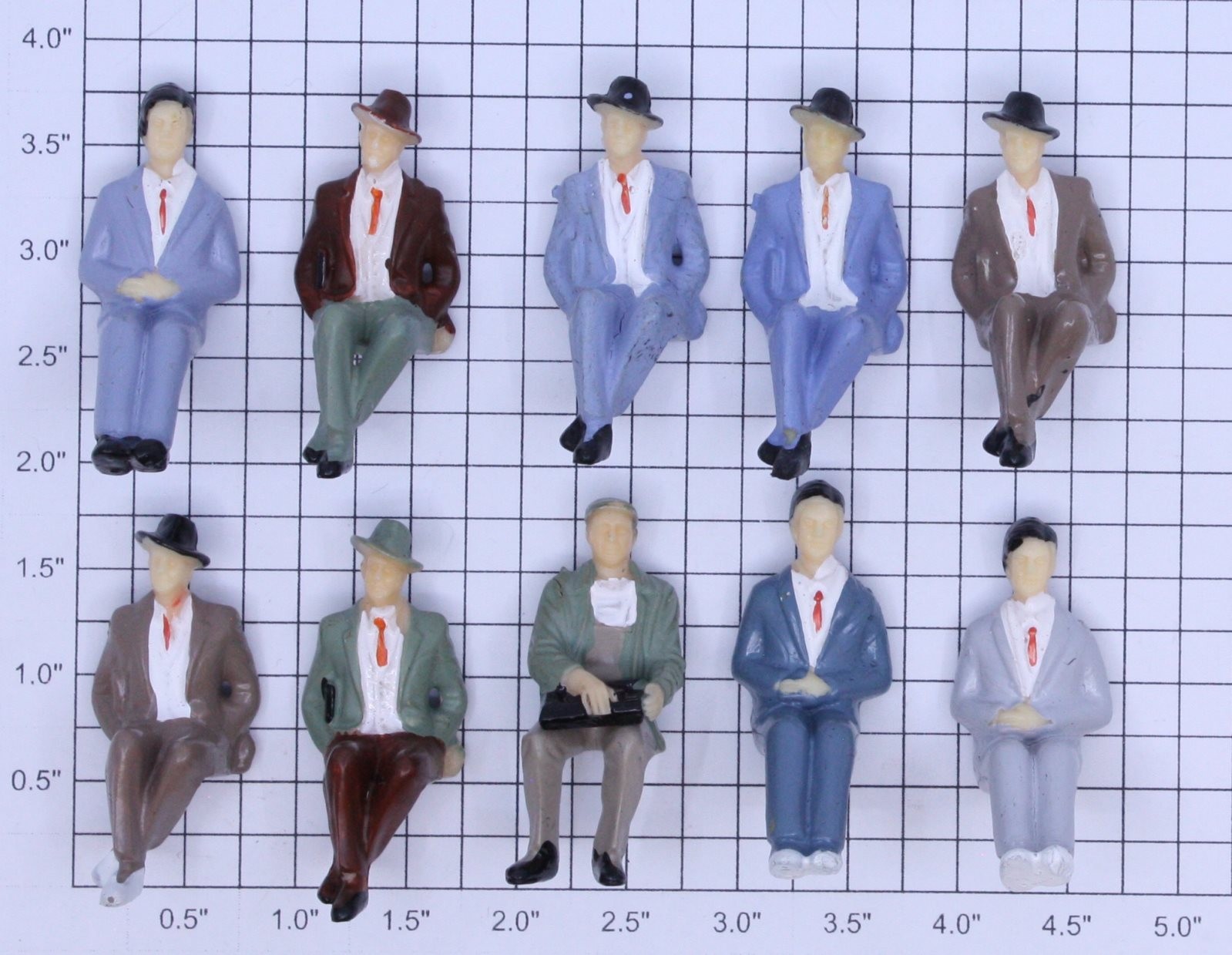 Acme 22-1131 Seated Male Figure Assortment (Bag of 10)