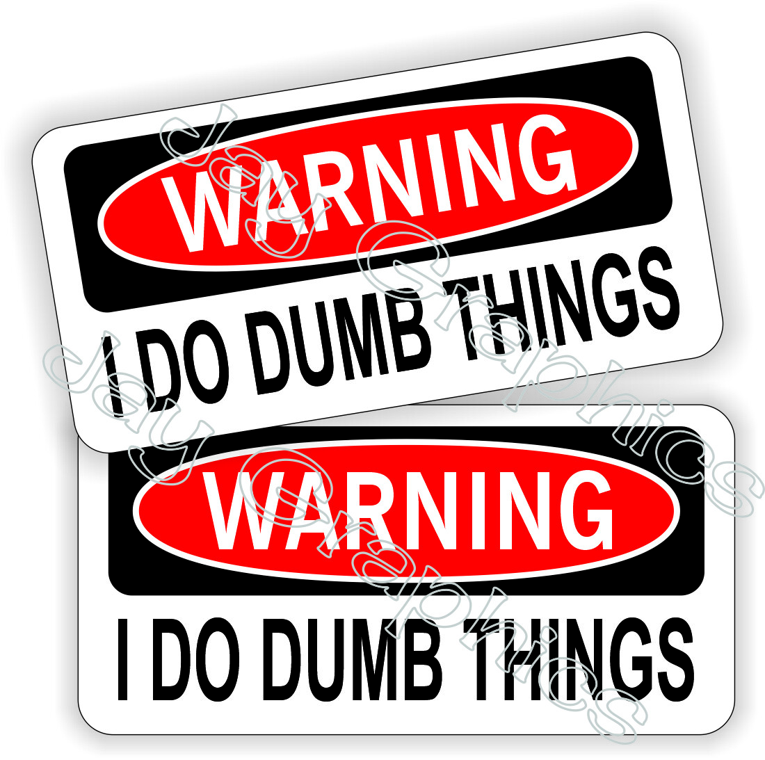 Warning - I Do Dumb Things Funny Hard Hat Stickers Decals Labels Laborer Foreman