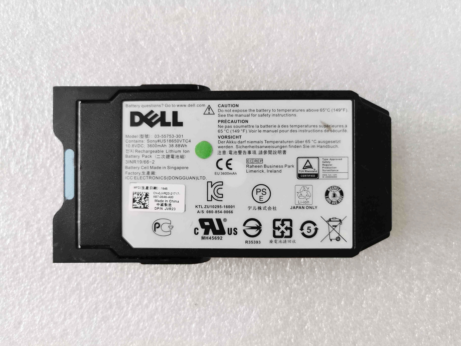 Dell SCV3020 JVR23 03-55753-301 3600mAh Rechargeable Battery Date 2023