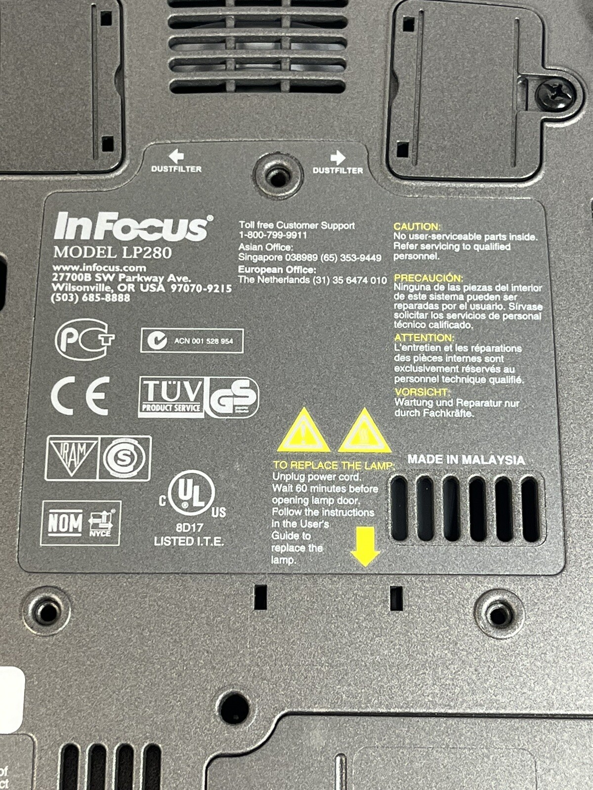 INFOCUS LP280 Digital Projector LCD Office Presentation Unit