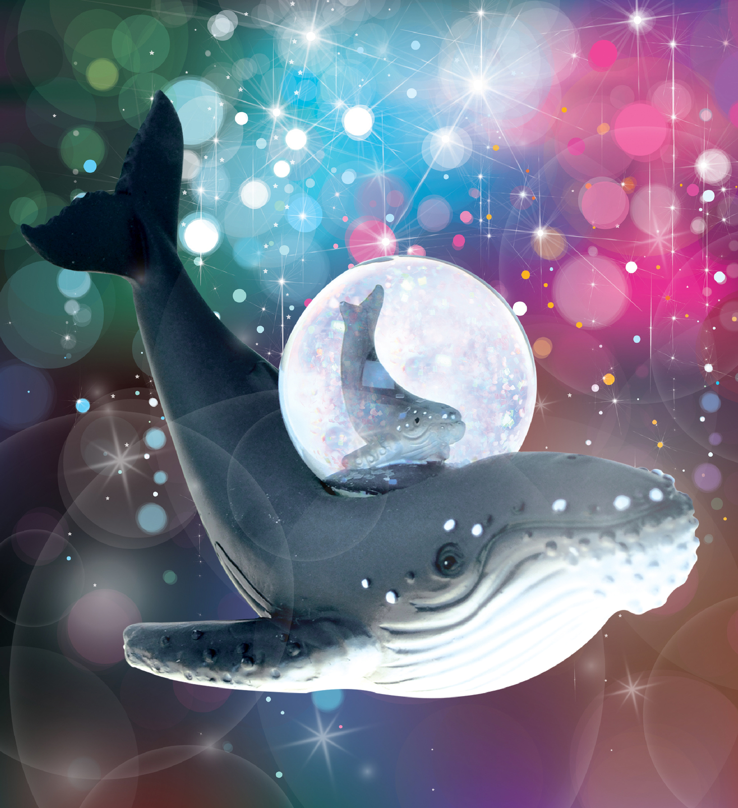 CoTa Global Humpback Whale Snow Globe - Figurine with Sparkling Glitter - 45mm