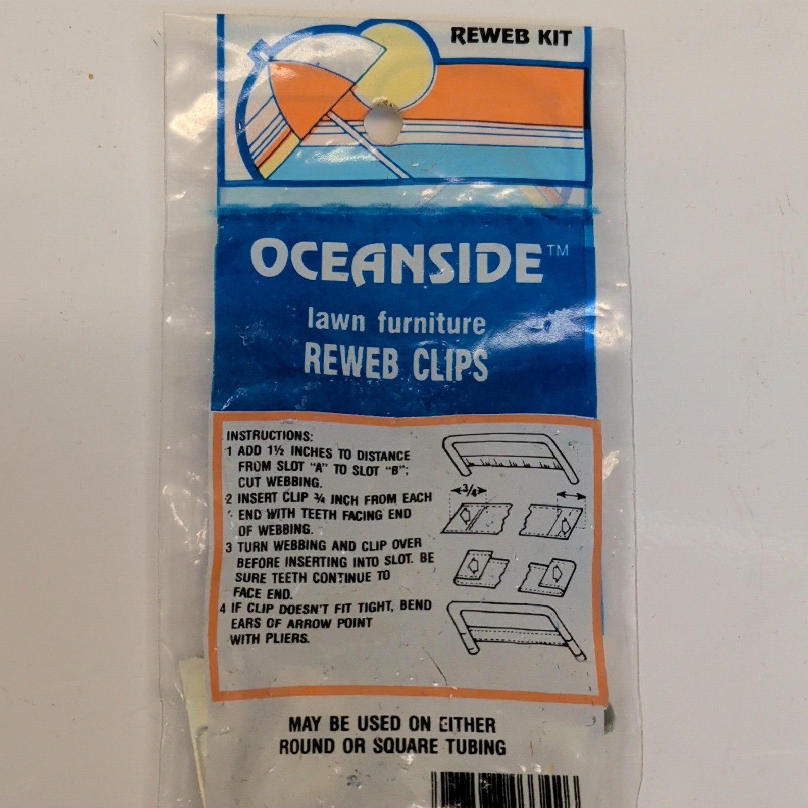 Oceanside Rust Resistant Silver Metal Reweb Clips Kit for Patio, 12 Pack